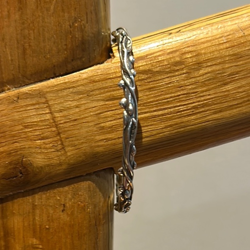 Rose & Vine Silver Small Adjustable Bracelet NEW